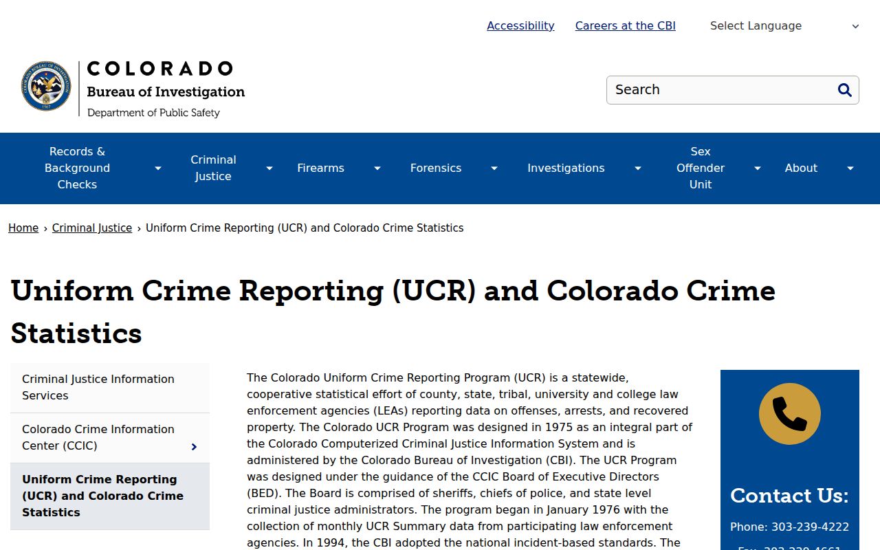 Colorado arrest and crime reporting program