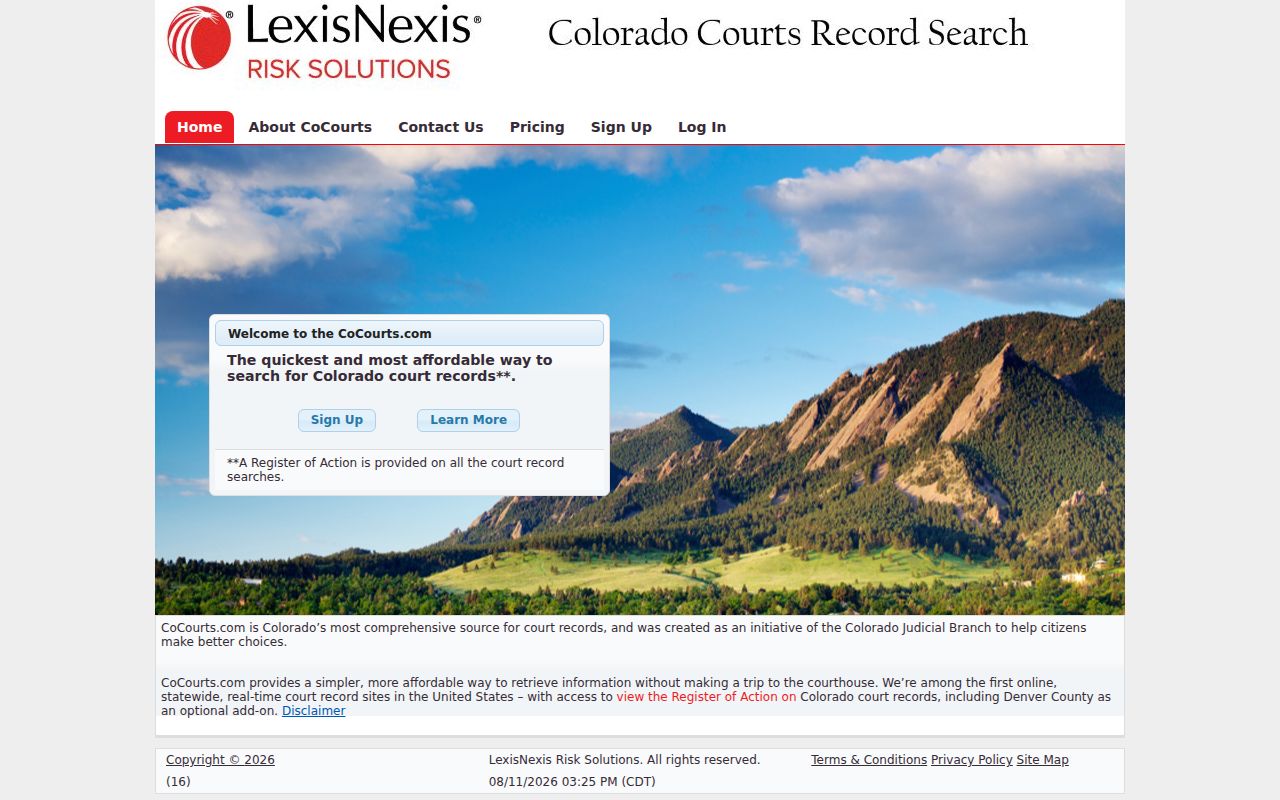 Colorado court case register provider interface