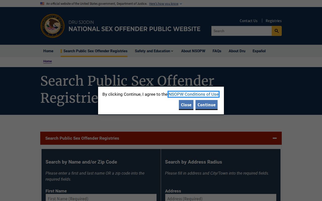 National registry search including Colorado sex offender records