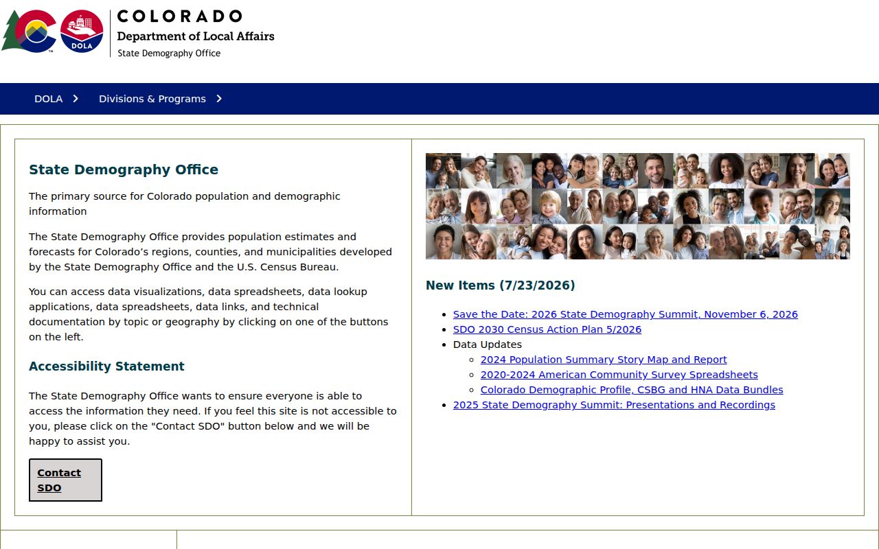 Colorado county population data for criminal record routing