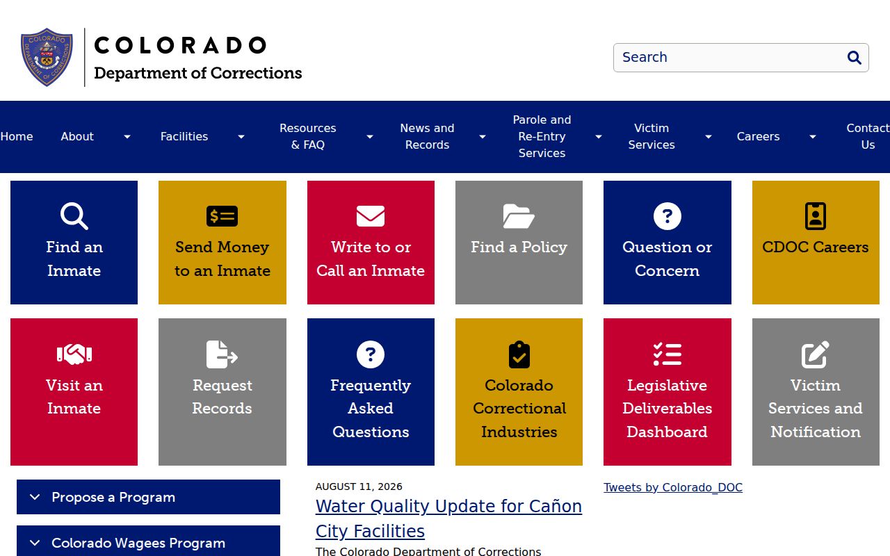 Colorado criminal history and Department of Corrections records gateway